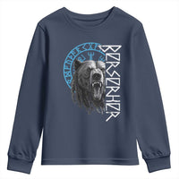 Viking Berserker Bear Warrior Odin Runes Nordic Compass Youth Sweatshirt - Wonder Print Shop