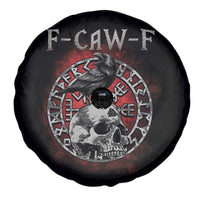 Funny F Caw F Viking Crow Spare Tire Cover Vegvisir Black Bird Gothic Skull Adult Humor - Wonder Print Shop