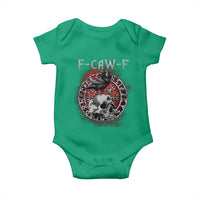 Funny F Caw F Viking Crow Baby Onesie Vegvisir Black Bird Gothic Skull Adult Humor - Wonder Print Shop
