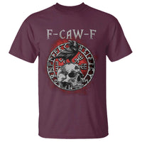 Funny F Caw F Viking Crow T Shirt Vegvisir Black Bird Gothic Skull Adult Humor - Wonder Print Shop
