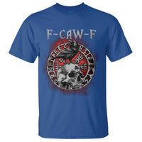 Funny F Caw F Viking Crow T Shirt Vegvisir Black Bird Gothic Skull Adult Humor - Wonder Print Shop