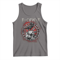 Funny F Caw F Viking Crow Tank Top Vegvisir Black Bird Gothic Skull Adult Humor - Wonder Print Shop