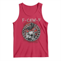 Funny F Caw F Viking Crow Tank Top Vegvisir Black Bird Gothic Skull Adult Humor - Wonder Print Shop
