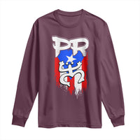 Puerto Rico Flag Hispanic Heritage Month Boricua Taino Coqui Frog Long Sleeve Shirt - Wonder Print Shop