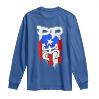 Puerto Rico Flag Hispanic Heritage Month Boricua Taino Coqui Frog Long Sleeve Shirt - Wonder Print Shop