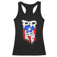 Puerto Rico Flag Hispanic Heritage Month Boricua Taino Coqui Frog Racerback Tank Top - Wonder Print Shop