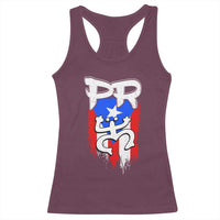 Puerto Rico Flag Hispanic Heritage Month Boricua Taino Coqui Frog Racerback Tank Top - Wonder Print Shop