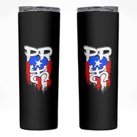 Puerto Rico Flag Hispanic Heritage Month Boricua Taino Coqui Frog Skinny Tumbler - Wonder Print Shop