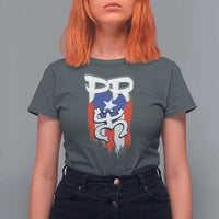 Puerto Rico Flag Hispanic Heritage Month Boricua Taino Coqui Frog T Shirt For Women - Wonder Print Shop