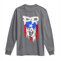 Puerto Rico Flag Hispanic Heritage Month Boricua Coqui Frog Long Sleeve Shirt - Wonder Print Shop