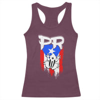 Puerto Rico Flag Hispanic Heritage Month Boricua Coqui Frog Racerback Tank Top - Wonder Print Shop
