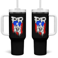 Puerto Rico Flag Hispanic Heritage Month Boricua Coqui Frog Tumbler With Handle - Wonder Print Shop