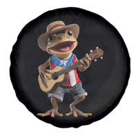 Puerto Rico Coqui Frog Puerto Rican Flag Taino Boricua Guitar Spare Tire Cover - Wonder Print Shop