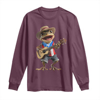 Puerto Rico Coqui Frog Puerto Rican Flag Taino Boricua Guitar Long Sleeve Shirt - Wonder Print Shop