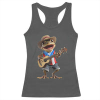 Puerto Rico Coqui Frog Puerto Rican Flag Taino Boricua Guitar Racerback Tank Top - Wonder Print Shop