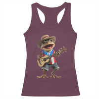 Puerto Rico Coqui Frog Puerto Rican Flag Taino Boricua Guitar Racerback Tank Top - Wonder Print Shop