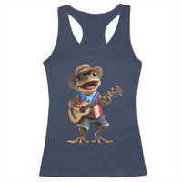 Puerto Rico Coqui Frog Puerto Rican Flag Taino Boricua Guitar Racerback Tank Top - Wonder Print Shop