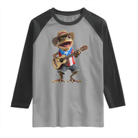 Puerto Rico Coqui Frog Puerto Rican Flag Taino Boricua Guitar Raglan Shirt - Wonder Print Shop