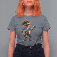 Puerto Rico Coqui Frog Puerto Rican Flag Taino Boricua Guitar T Shirt For Women - Wonder Print Shop