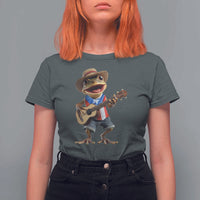 Puerto Rico Coqui Frog Puerto Rican Flag Taino Boricua Guitar T Shirt For Women - Wonder Print Shop