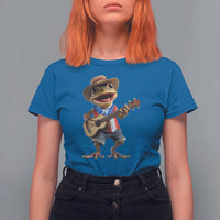 Puerto Rico Coqui Frog Puerto Rican Flag Taino Boricua Guitar T Shirt For Women - Wonder Print Shop