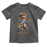Puerto Rico Coqui Frog Puerto Rican Flag Taino Boricua Guitar Toddler T Shirt - Wonder Print Shop