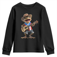 Puerto Rico Coqui Frog Puerto Rican Flag Taino Boricua Guitar Youth Sweatshirt - Wonder Print Shop