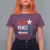 J.D Vance 2028 T Shirt For Women Vintage US Presidential Election Star - Wonder Print Shop