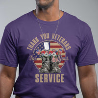 Veterans T Shirt Thank You Veterans For Your Service American Flag Combat Shoes - Wonder Print Shop