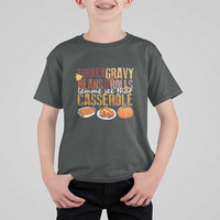 Thanksgiving T Shirt For Kid Turkey Gravy Beans And Rolls Lemme See That Casserole Foods - Wonder Print Shop
