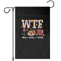 Thanksgiving Garden Flag WTF Wine Turkey Family Autumn Season Leaves - Wonder Print Shop