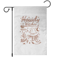 Halloween Cowgirl Garden Flag Howdy Witches Retro Cowboy Boots Witch Hat Broom - Wonder Print Shop