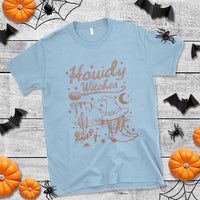 Halloween Cowgirl T Shirt Howdy Witches Retro Cowboy Boots Witch Hat Broom - Wonder Print Shop
