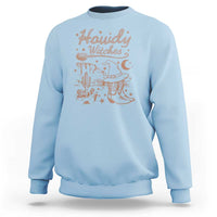 Halloween Cowgirl Sweatshirt Howdy Witches Retro Cowboy Boots Witch Hat Broom - Wonder Print Shop