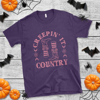 Halloween Cowgirl T Shirt Creepin It Country Cowboy Boots Witch Socks Pentagram - Wonder Print Shop