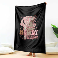 Halloween Cowgirl Throw Blanket Howdy Witches Cowboy Boots Witch Hat Thunder - Wonder Print Shop