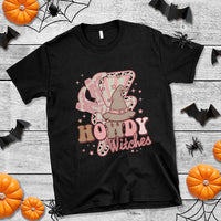Halloween Cowgirl T Shirt Howdy Witches Cowboy Boots Witch Hat Thunder - Wonder Print Shop