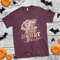 Halloween Cowgirl T Shirt Howdy Witches Cowboy Boots Witch Hat Thunder - Wonder Print Shop