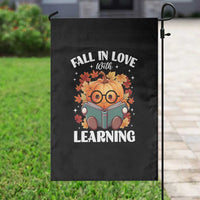 Funny Teacher Garden Flag Fall In Love With Learning Autumn Pumpkin Reading Thanksgiving Pumpkin - Wonder Print Shop