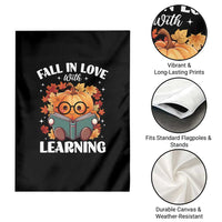 Funny Teacher Garden Flag Fall In Love With Learning Autumn Pumpkin Reading Thanksgiving Pumpkin - Wonder Print Shop