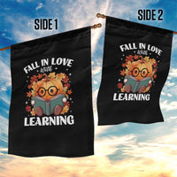 Funny Teacher Garden Flag Fall In Love With Learning Autumn Pumpkin Reading Thanksgiving Pumpkin - Wonder Print Shop