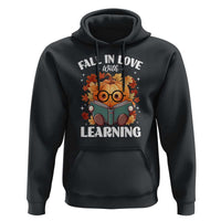 Funny Teacher Hoodie Fall In Love With Learning Autumn Pumpkin Reading Thanksgiving Pumpkin