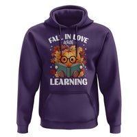 Funny Teacher Hoodie Fall In Love With Learning Autumn Pumpkin Reading Thanksgiving Pumpkin