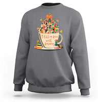 Funny Teacher Sweatshirt Fall In Love With Learning Autumn Pumpkin Reading Thanksgiving - Wonder Print Shop