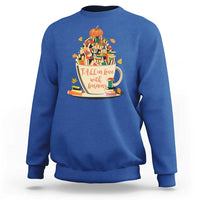 Funny Teacher Sweatshirt Fall In Love With Learning Autumn Pumpkin Reading Thanksgiving - Wonder Print Shop