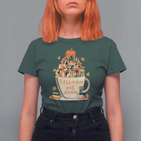 Funny Teacher T Shirt For Women Fall In Love With Learning Autumn Pumpkin Reading Thanksgiving - Wonder Print Shop