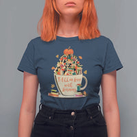 Funny Teacher T Shirt For Women Fall In Love With Learning Autumn Pumpkin Reading Thanksgiving - Wonder Print Shop