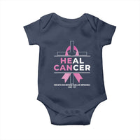 Male Breast Cancer Baby Onesie He Can Heal Cancer Christian Pink Ribbon - Wonder Print Shop