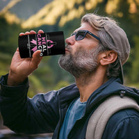 Male Breast Cancer 4 in 1 Can Cooler Tumbler He Can Heal Cancer Christian Pink Ribbon - Wonder Print Shop