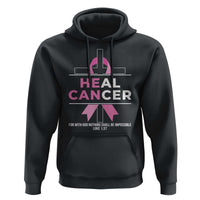 Male Breast Cancer Hoodie He Can Heal Cancer Christian Pink Ribbon - Wonder Print Shop